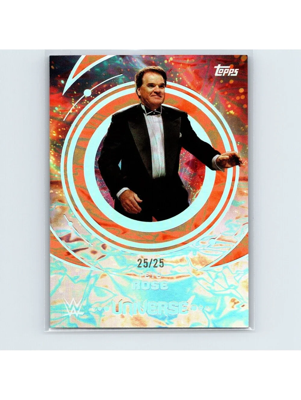 2025 Topps Universe WWE Pete Rose #41 Orange Warp #/25